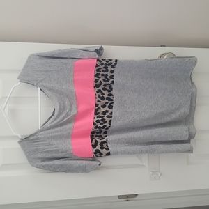 Grey Slouchy/Off the shoulder Tee